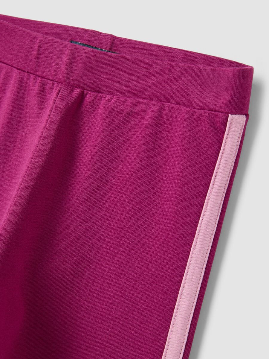 Leggings viola in cotone organico elasticizzato skinny fit per bambina_2