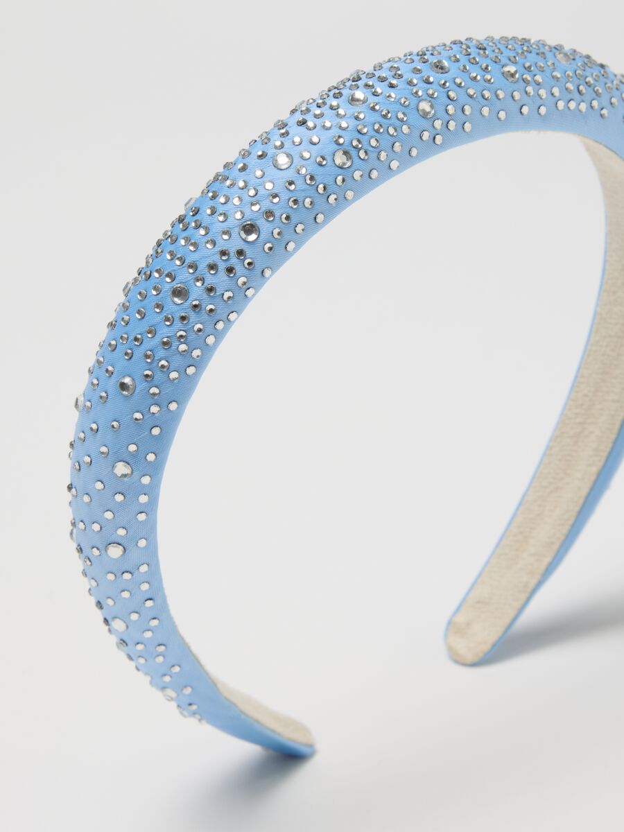 Blue girls' headband with rhinestones_2