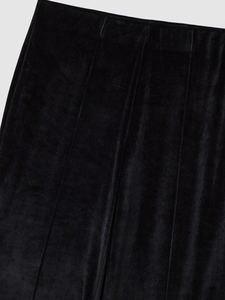 Black Wide Leg Trousers with Elastic Band_5