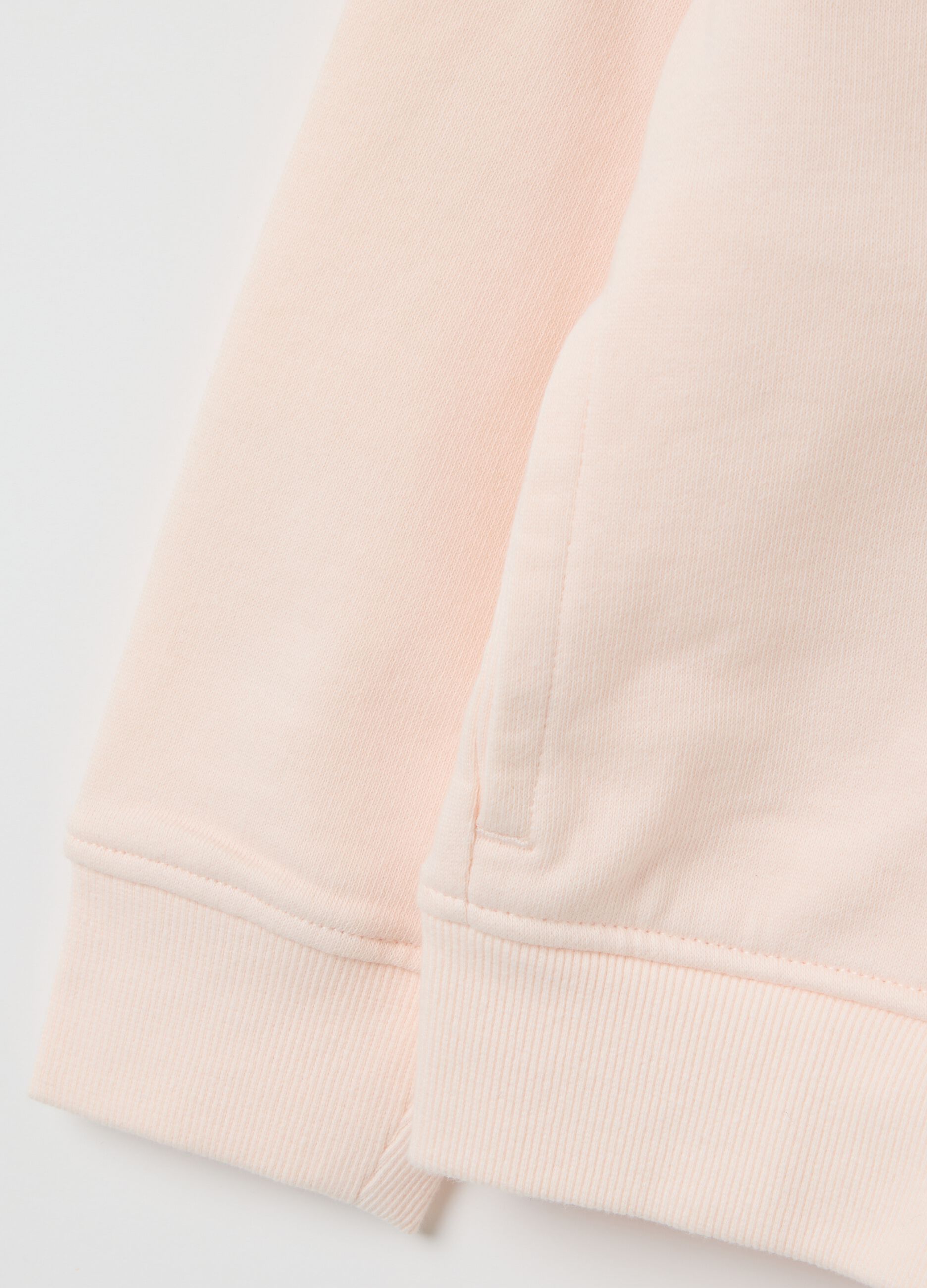Girls' sweatshirt in pure beige cotton regular fit