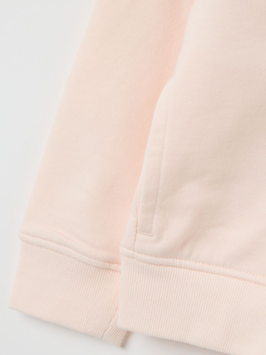 Girls' sweatshirt in pure beige cotton regular fit_2