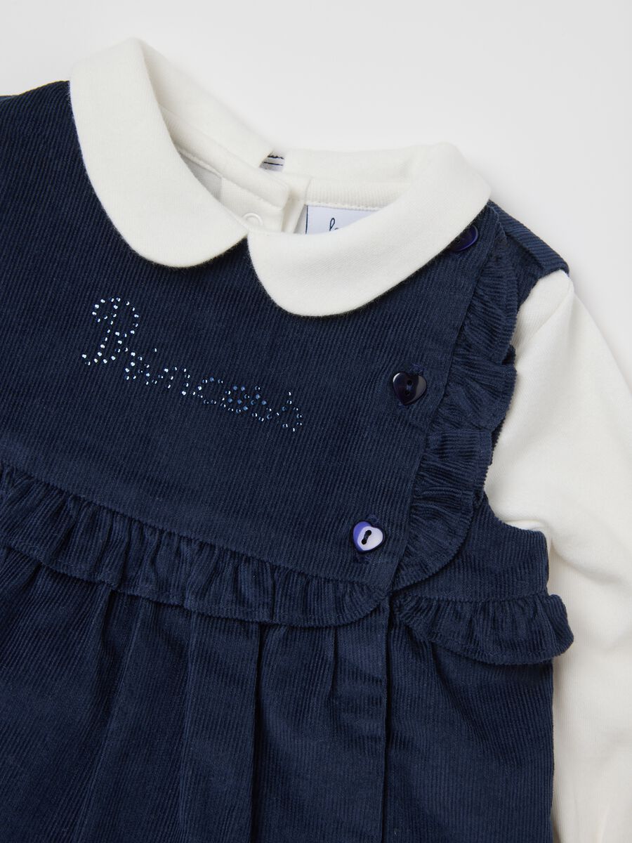 Multicolour newborn dress in pure cotton_2
