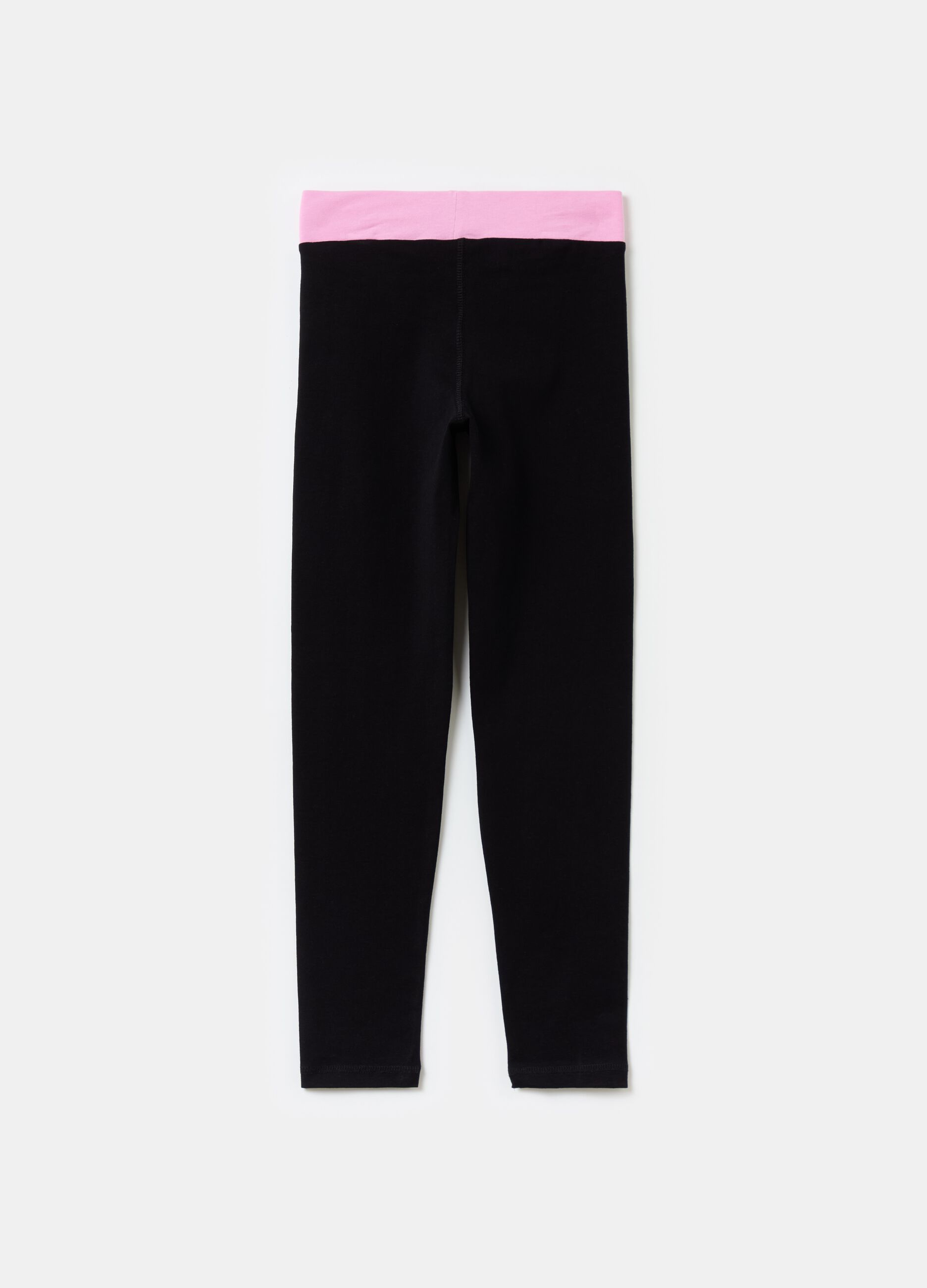 Leggings with contrasting waist