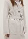 Regular fit beige single-breasted coat with belt_3