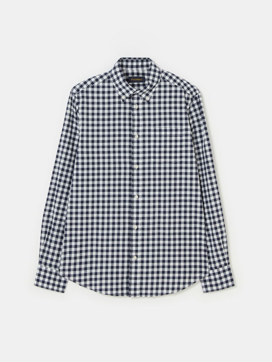 Check cotton shirt with pocket_3