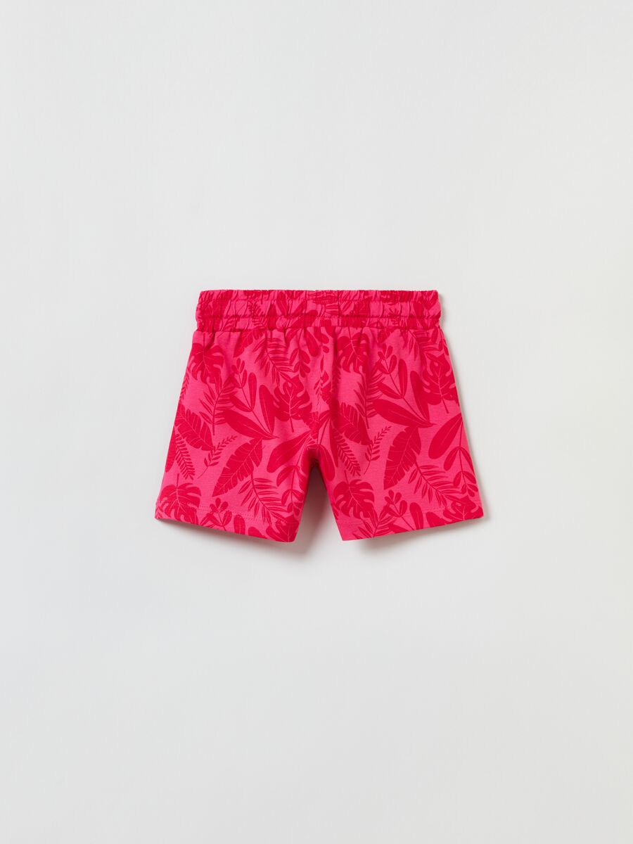 Shorts with all-over tropical leaves print_2