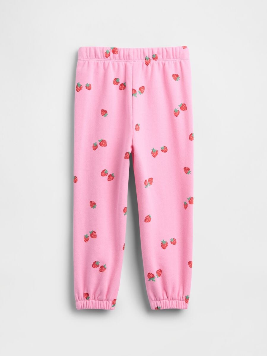 Joggers in misto cotone con logo GAP e stampa fragole _1