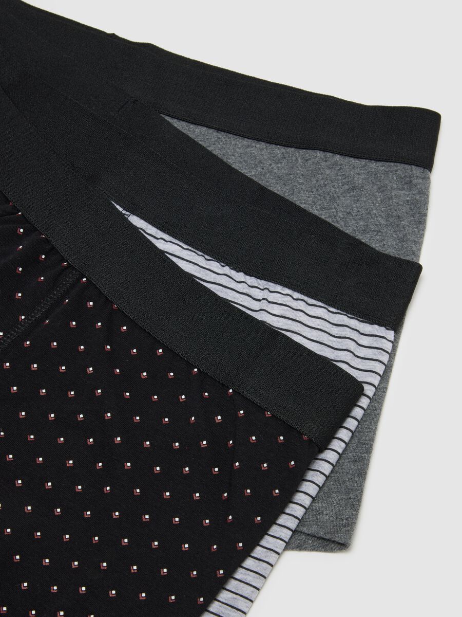 Tripack of multicolour stretch cotton boxer shorts in regular fit_1