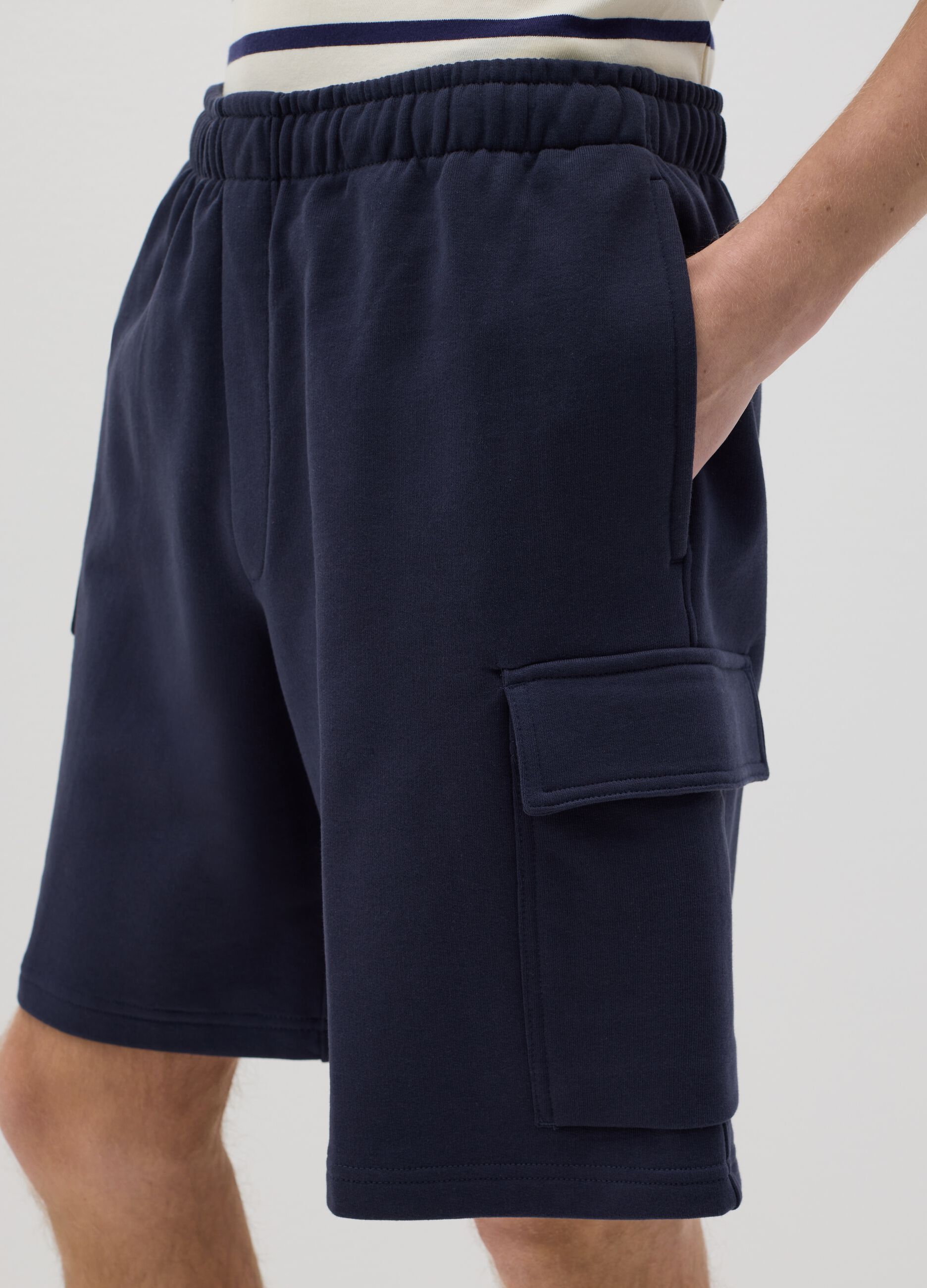 Cargo Bermuda shorts in fleece