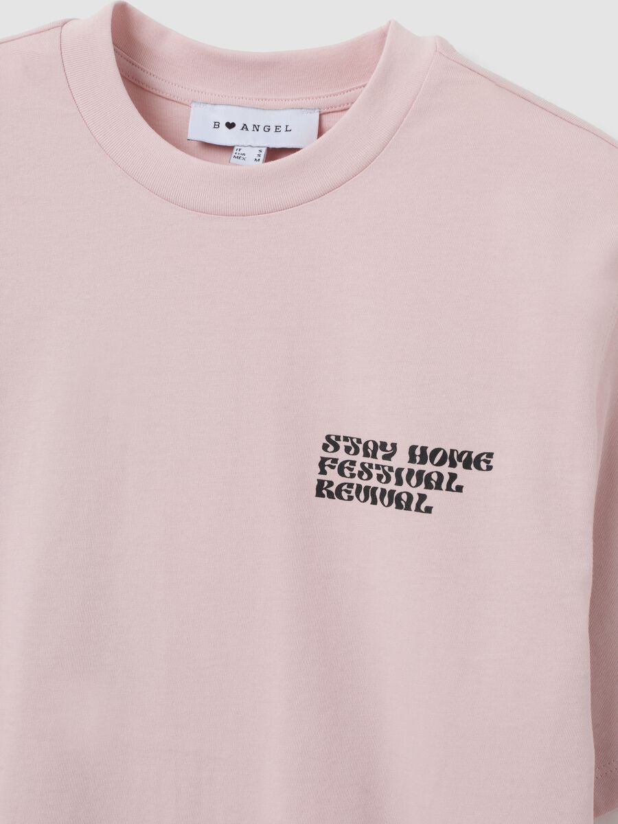 Pink relaxed-fit pure cotton T-shirt with print_6