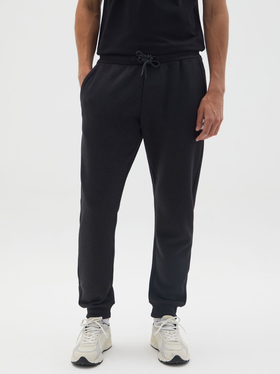 Pantaloni jogger in misto cotone nero Everlast_1