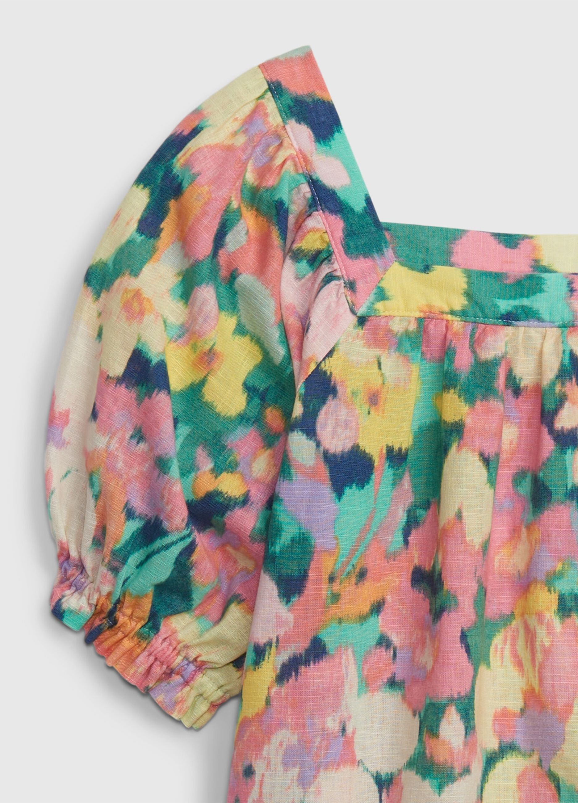 Vestito floreale in lino e cotone_2