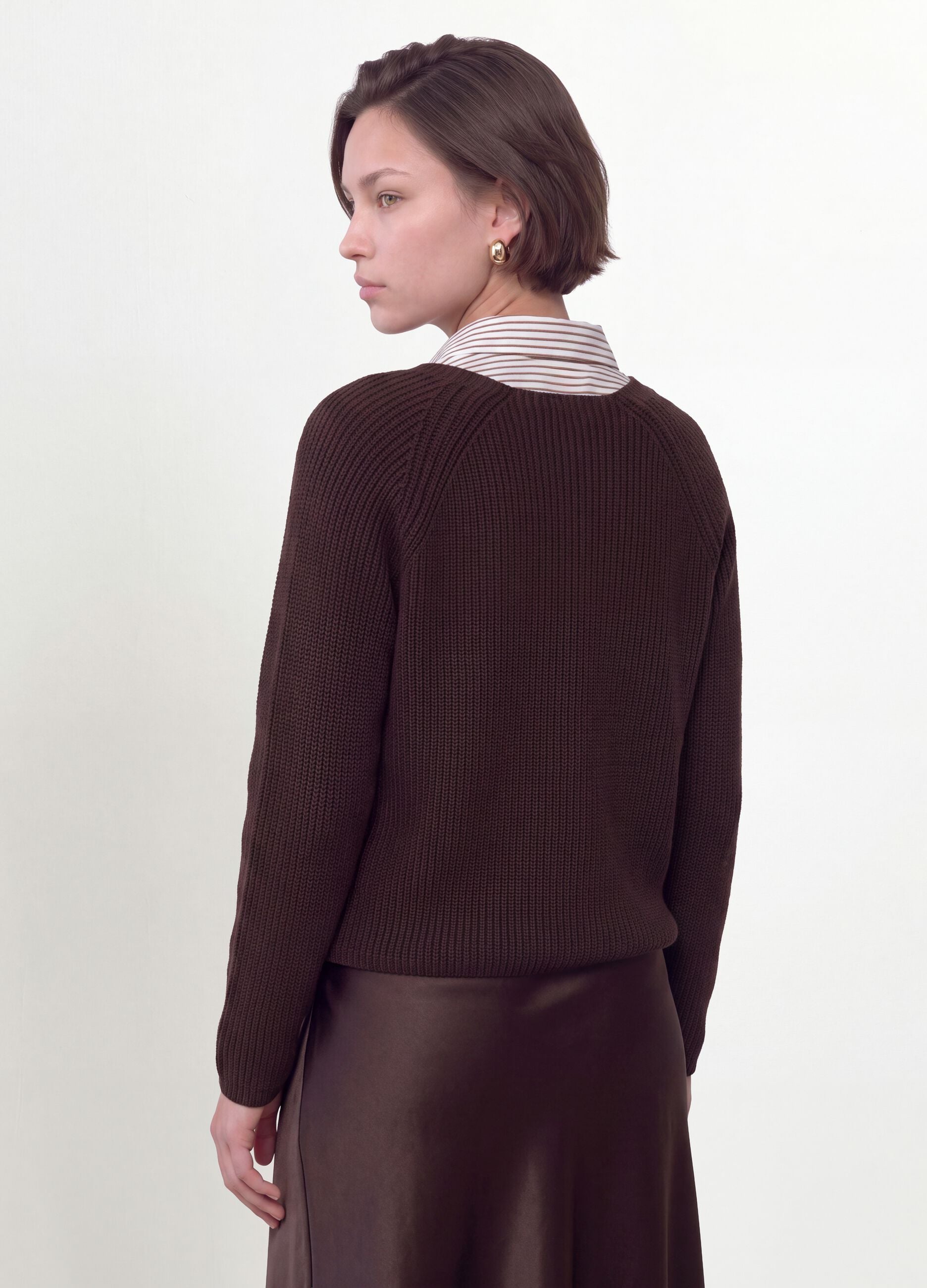 Cardigan multicolor in puro cotone con girocollo regular fit