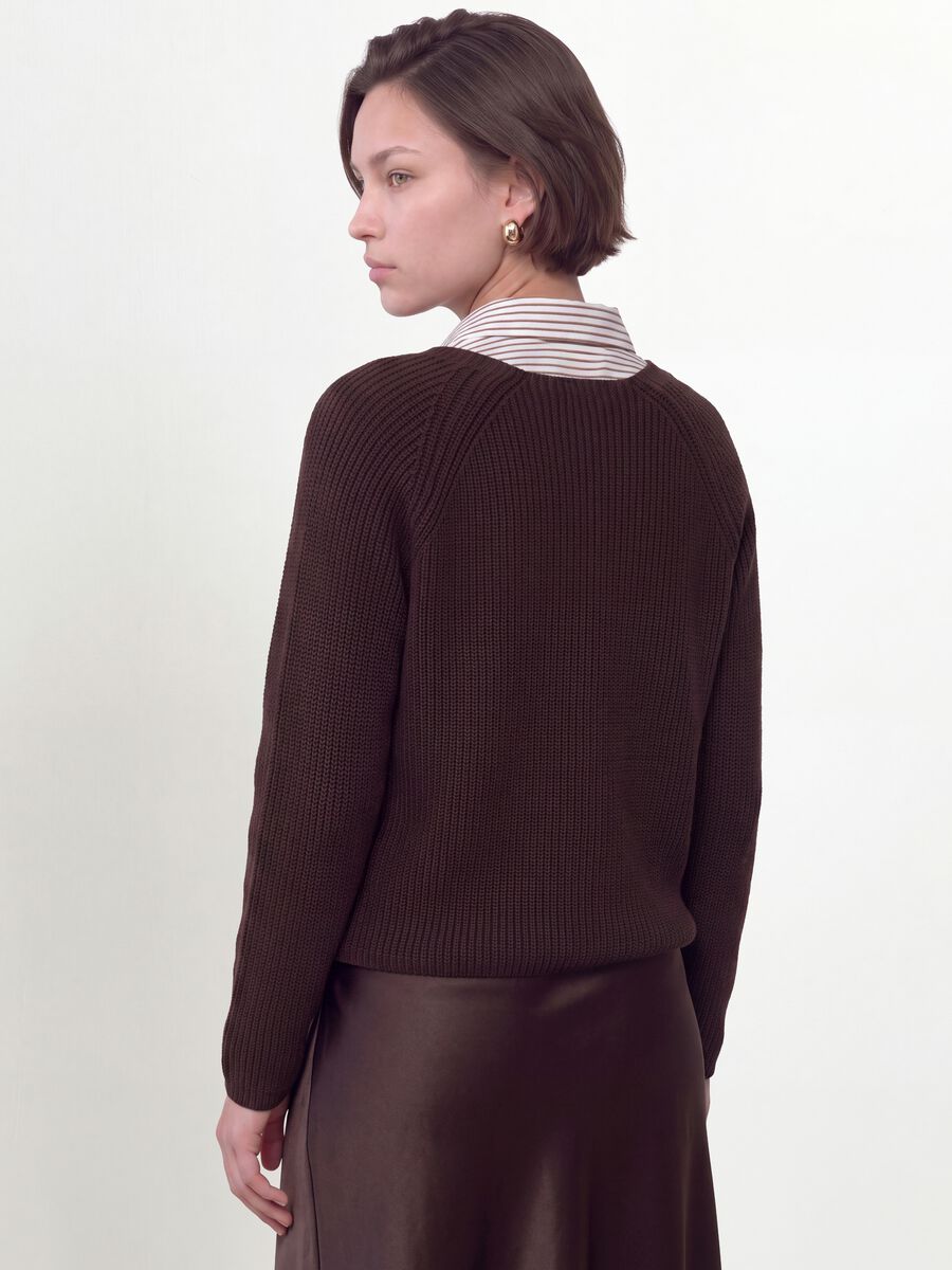 Cardigan multicolor in puro cotone con girocollo regular fit_3