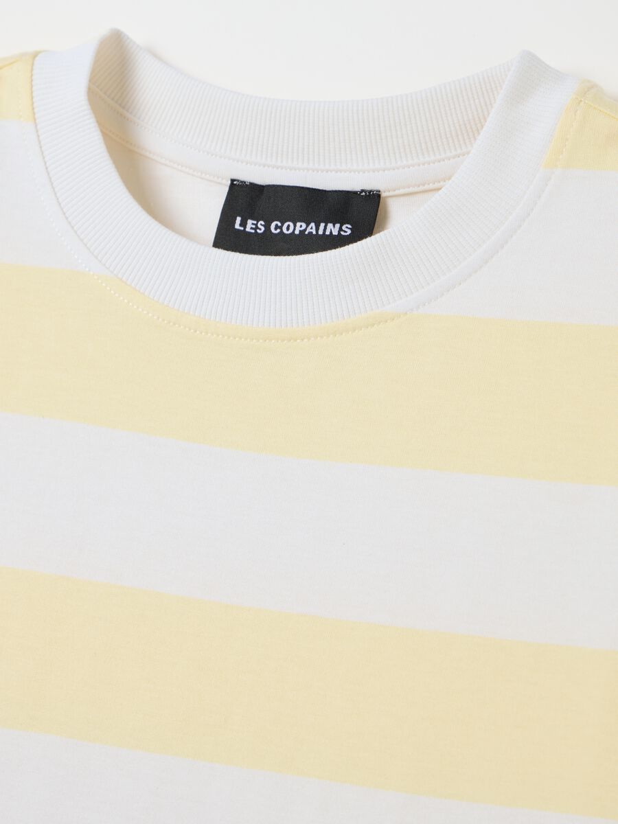 Yellow and white striped cotton T-shirt_5