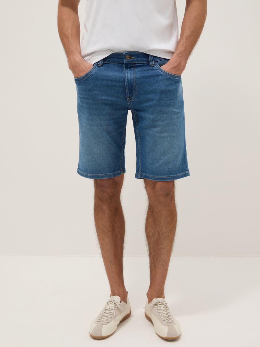 Slim-fit stretch cotton shorts_1