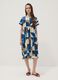 Multicolour stretch cotton midi dress with geometric print_2