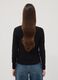 Black crew neck cardigan, regular fit in jersey knit_3