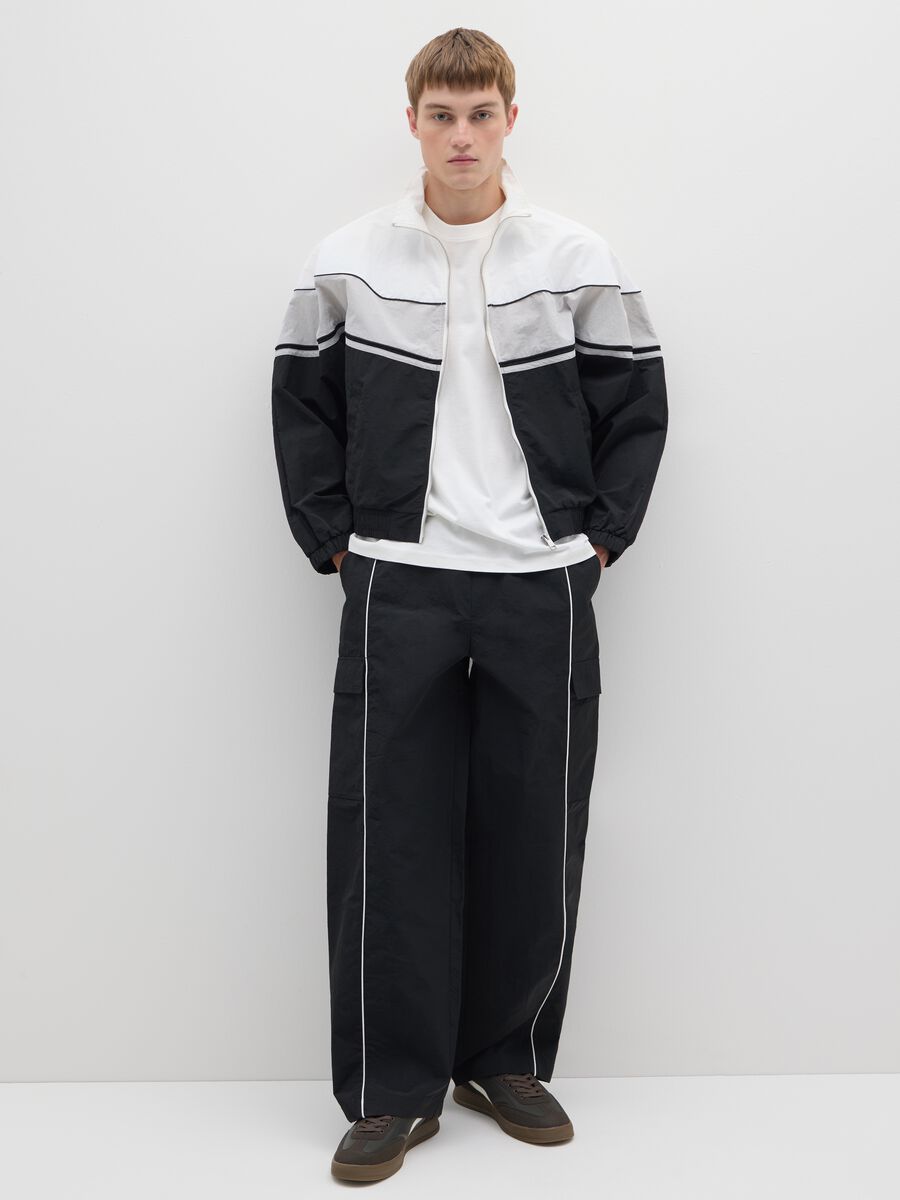 Felpa a righe multicolor relaxed fit con zip_2