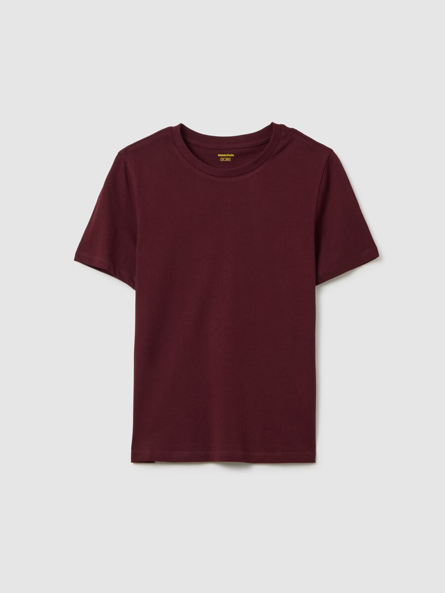 Red pure cotton regular fit T-shirt_4