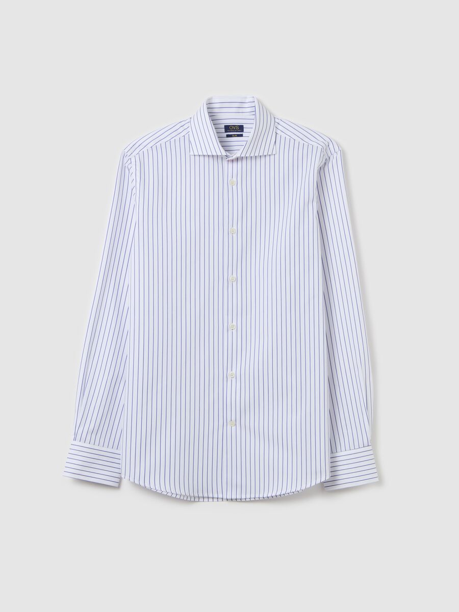 Slim-fit no-iron shirt with stripes_4