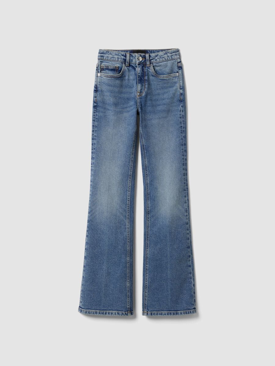 Light Blue Stretch Cotton Bootcut Jeans_4