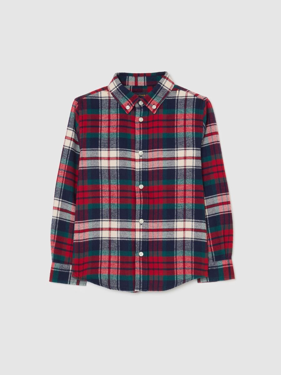Children's multicolour check regular fit shirt in pure cotton_3