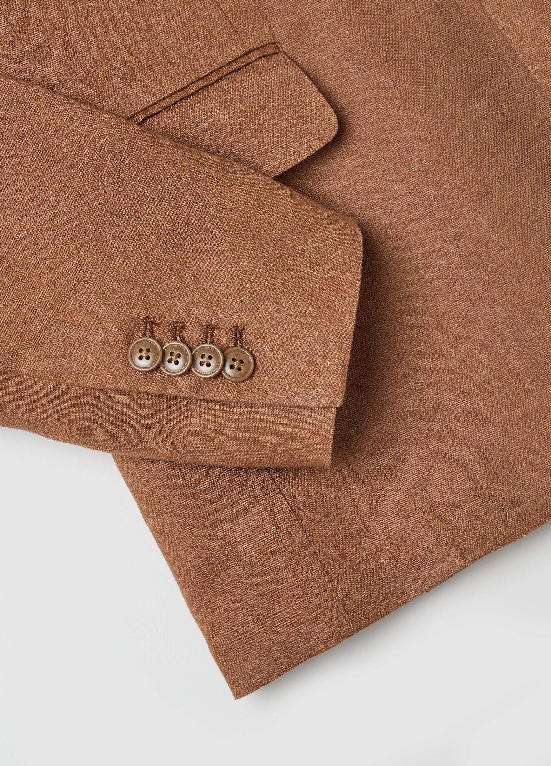 Single-breasted blazer in linen