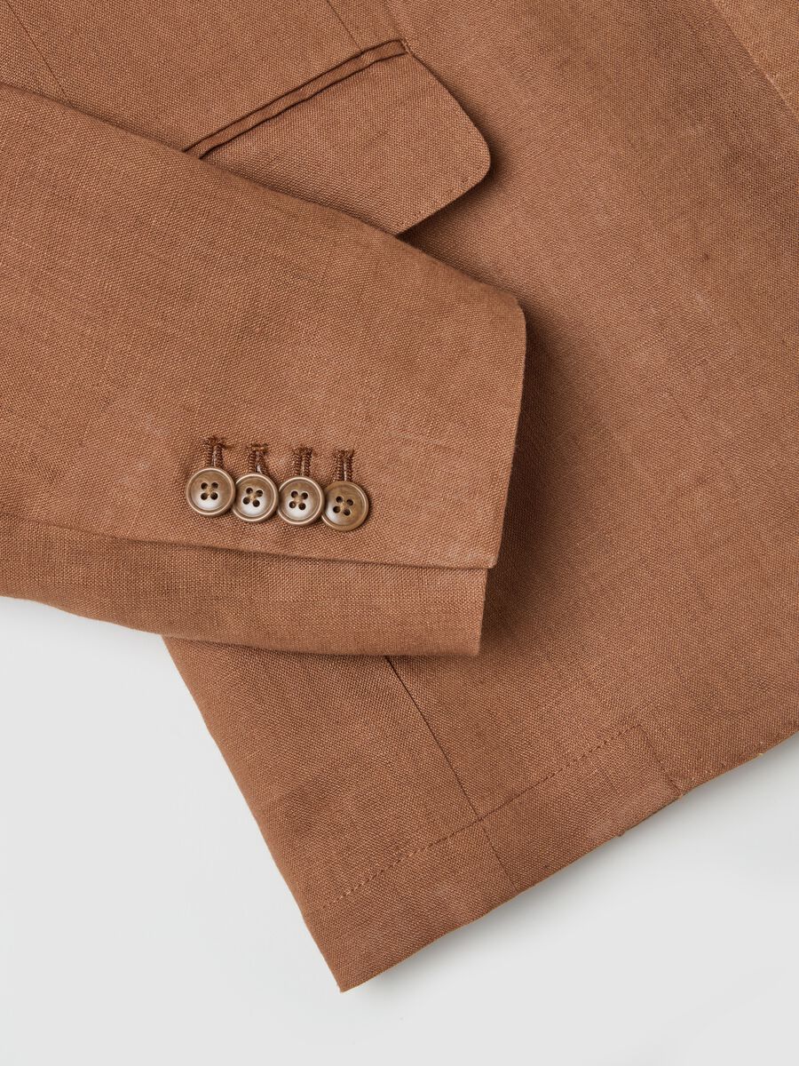 Single-breasted blazer in linen_5