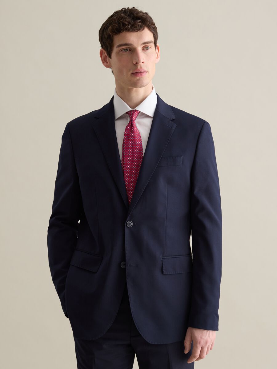 Single-breasted blazer in stretch viscose_0