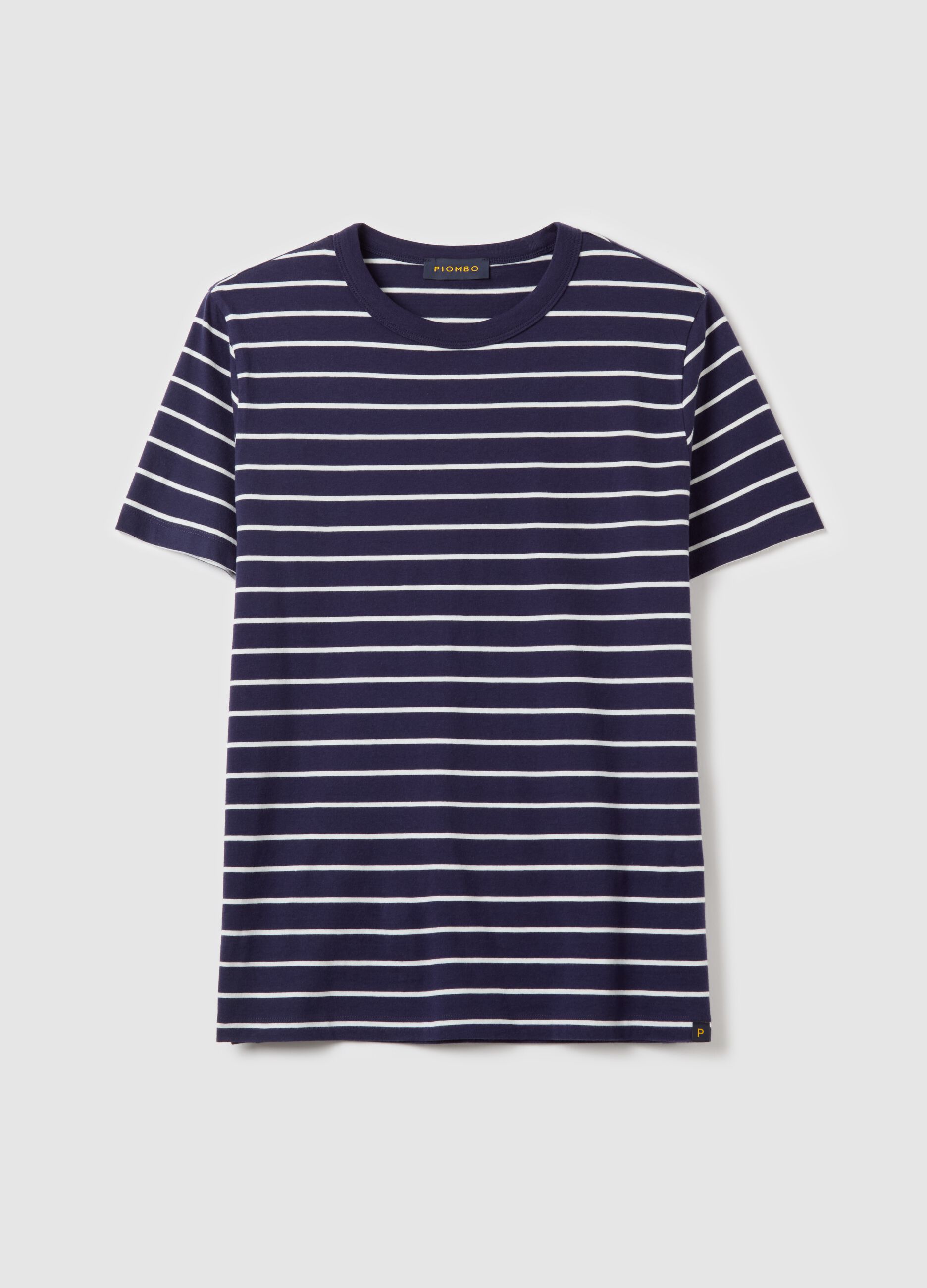 Cotton T-shirt with thin stripes