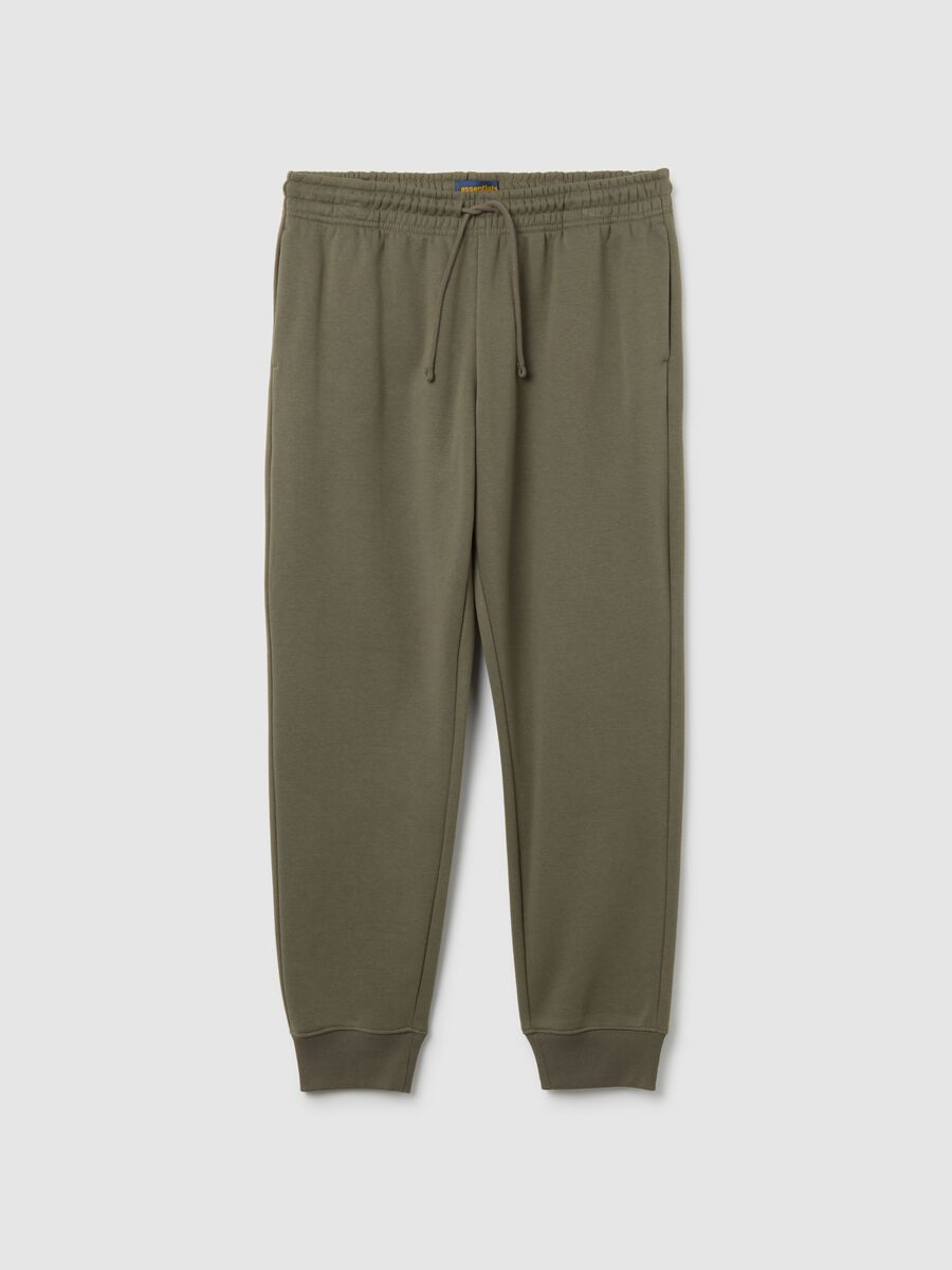 Jogger in misto cotone verde regular fit_4