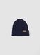 Blue ribbed wool-blend hat_0