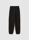 Girls' black cotton jogger trousers regular fit_3