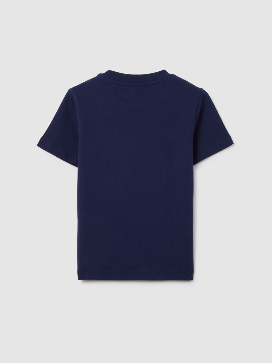 Children's blue pure cotton regular fit T-shirt_4