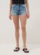 Shorts denim azzurro in puro cotone straight fit_2
