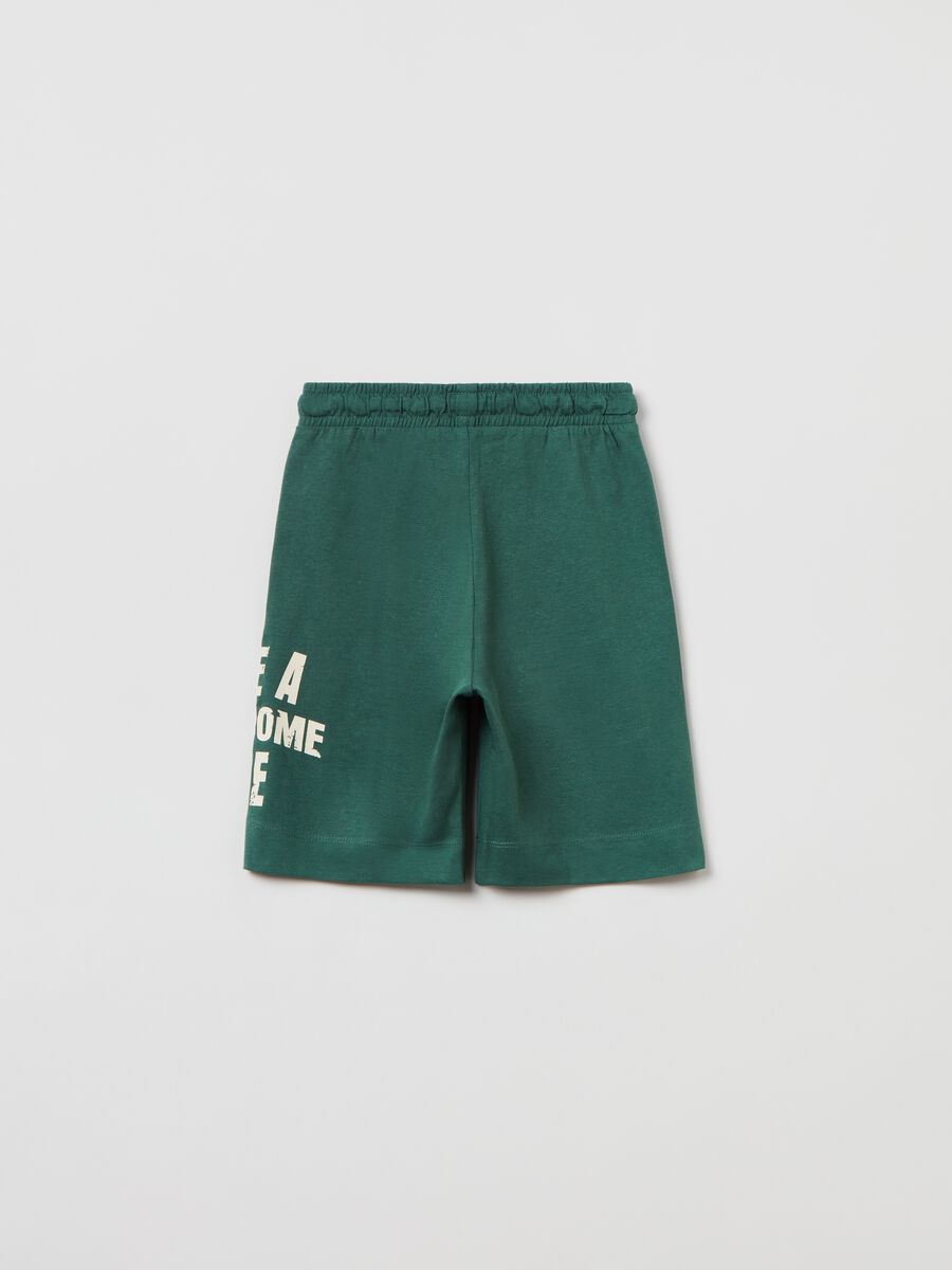 Shorts con coulisse e stampa lettering_1