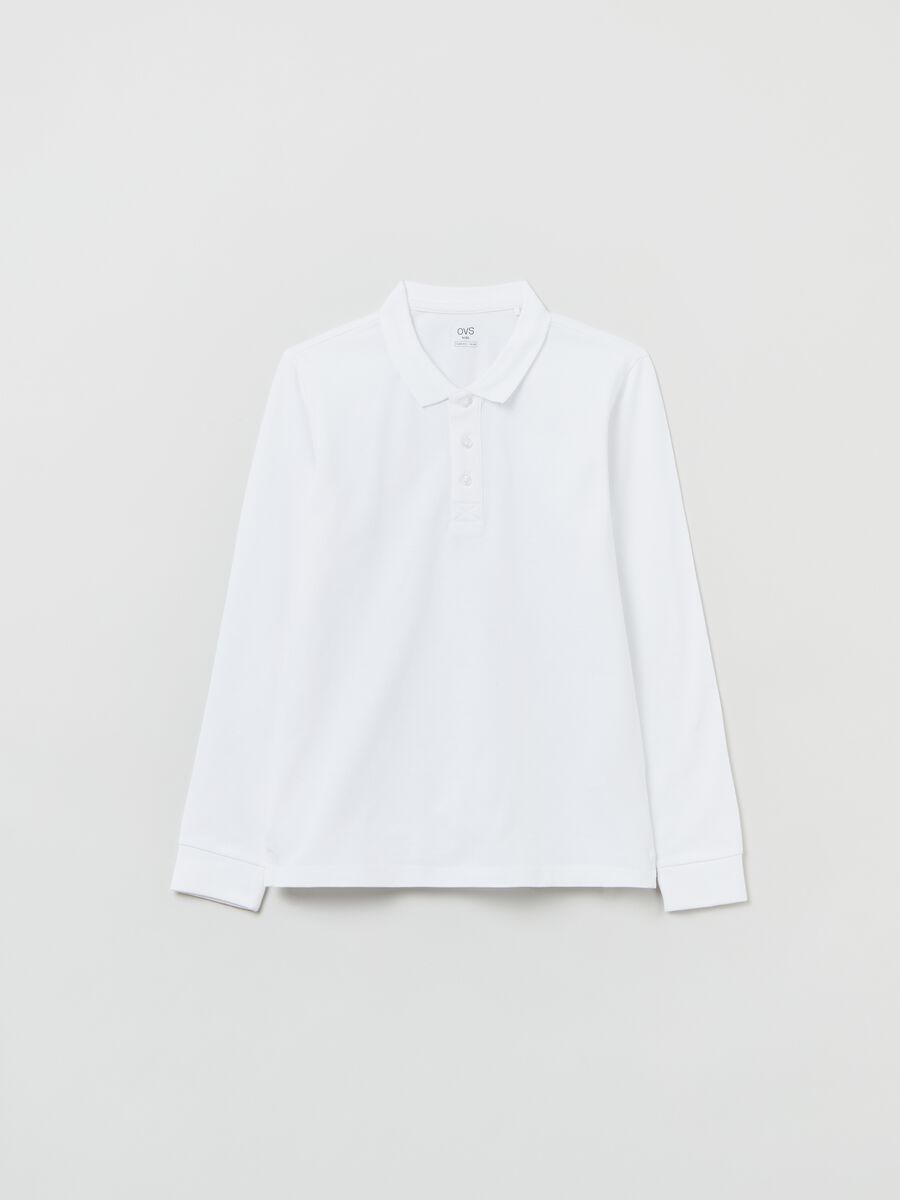 Polo in cotone a maniche lunghe_0