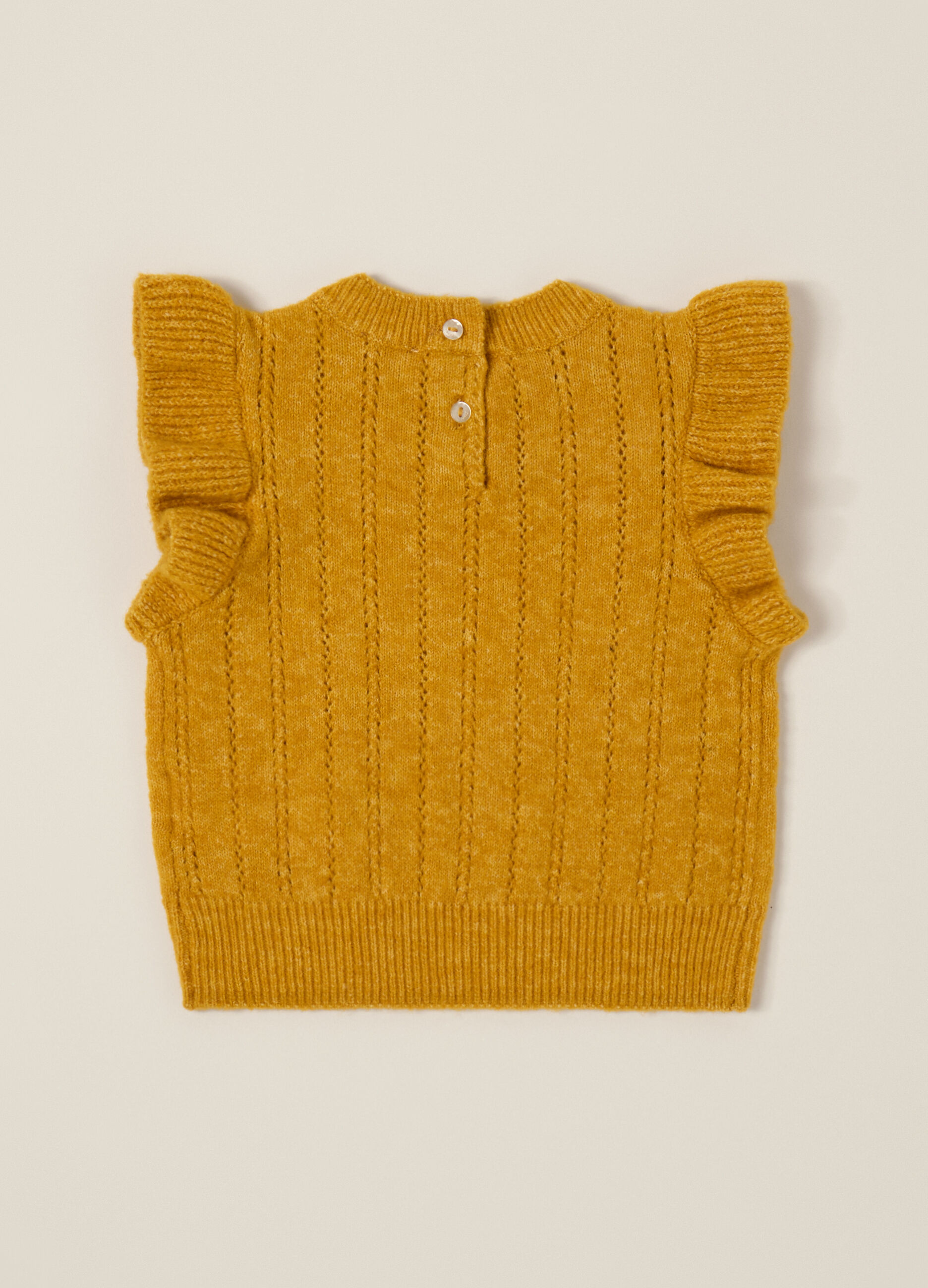 Yellow top for girls in stretch fabric