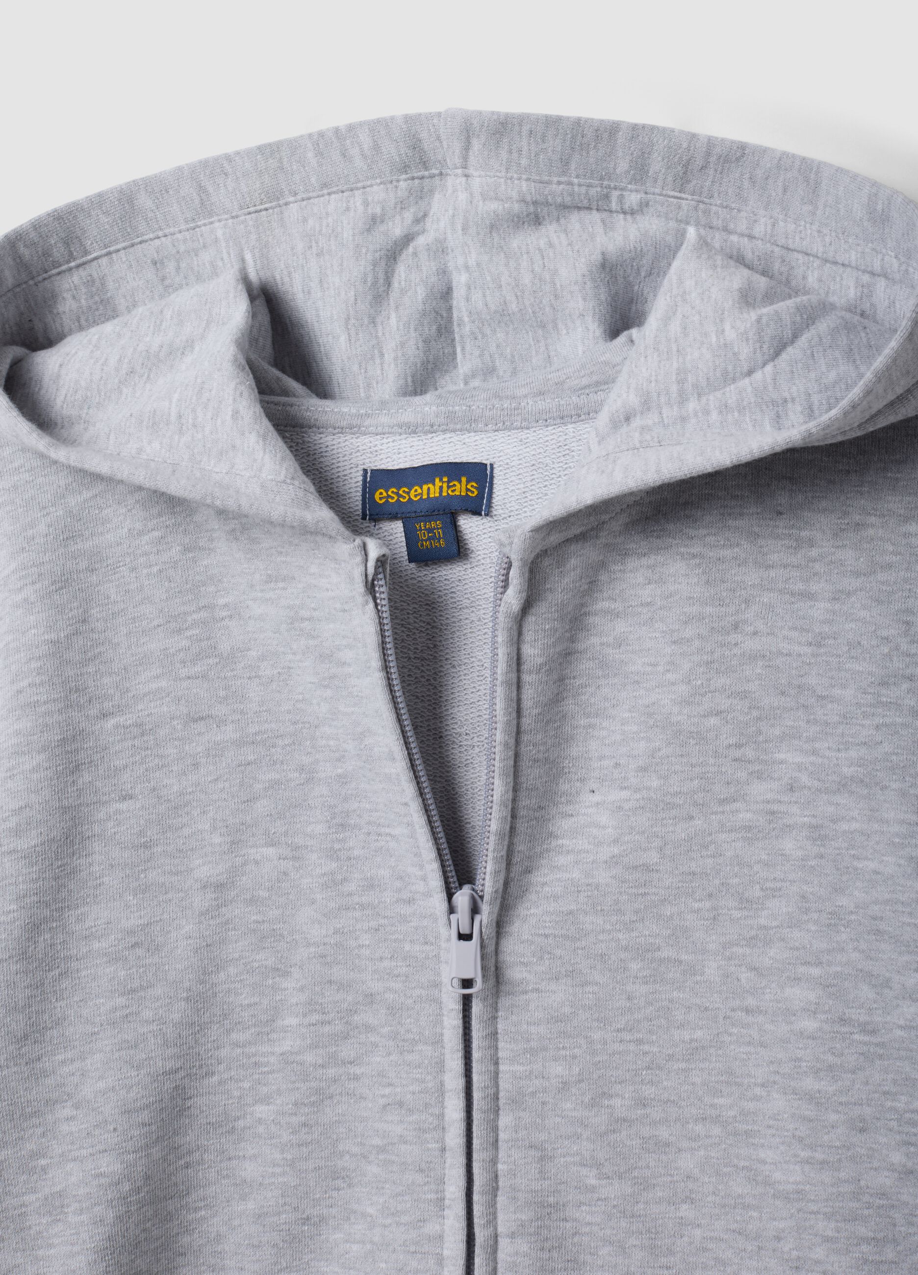 Grey hoodie in 100% organic cotton, regular fit, for boys