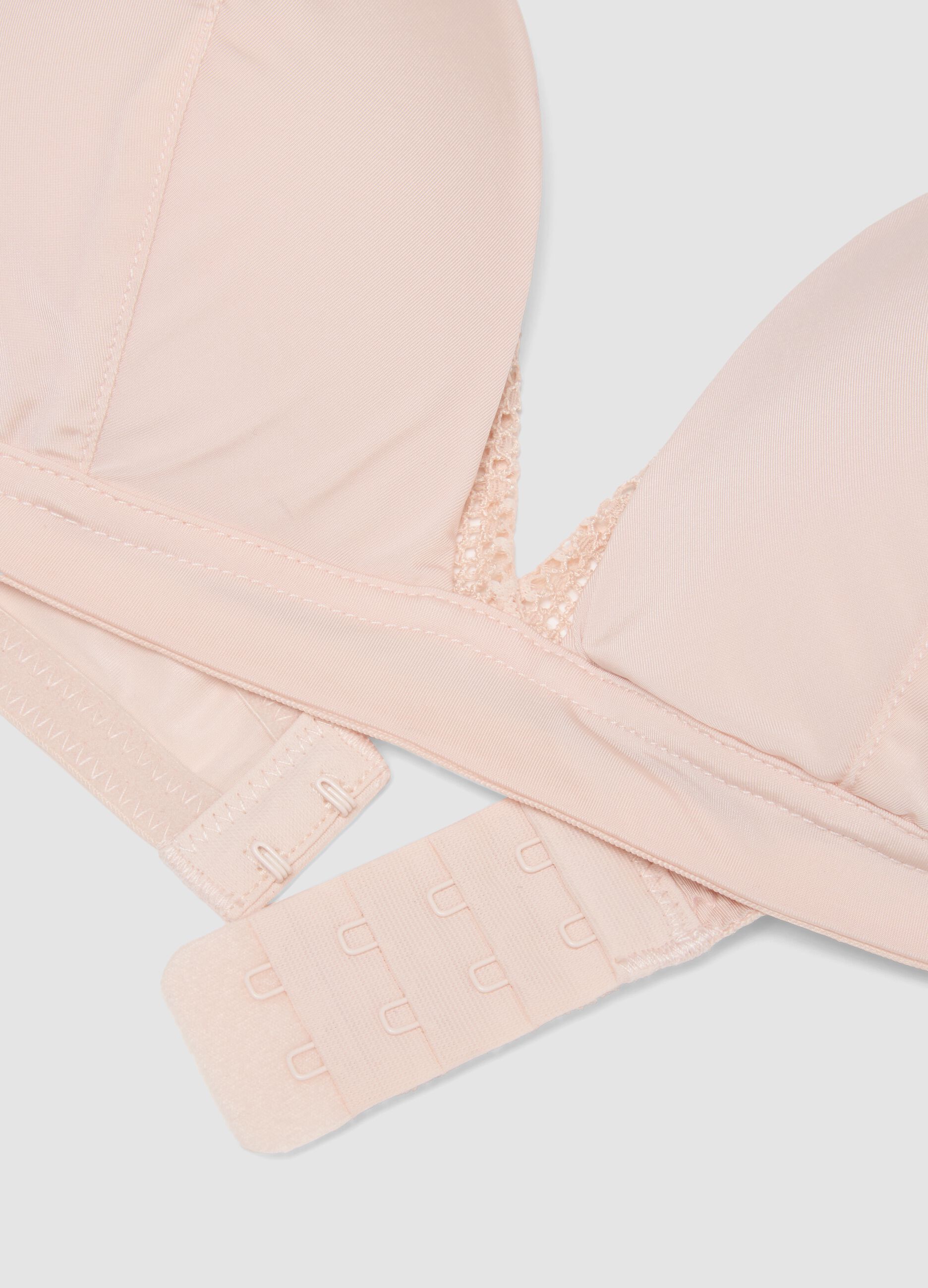 Pink triangle bra in stretch fabric with removable padding