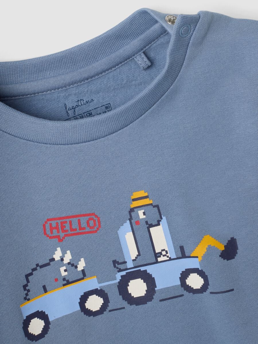 Light blue pure organic cotton crew-neck pyjamas_3