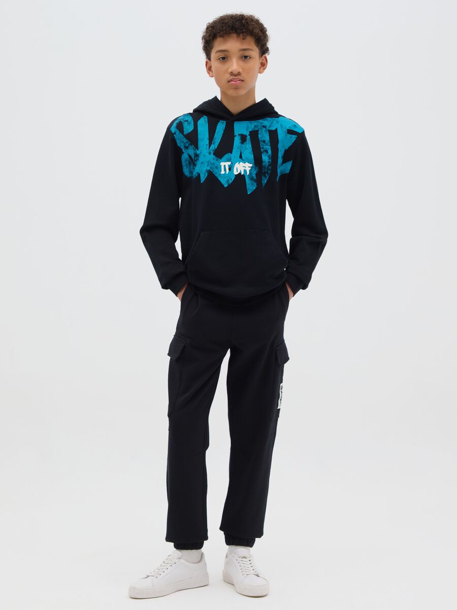 Cargo joggers in cotton with drawstring_1