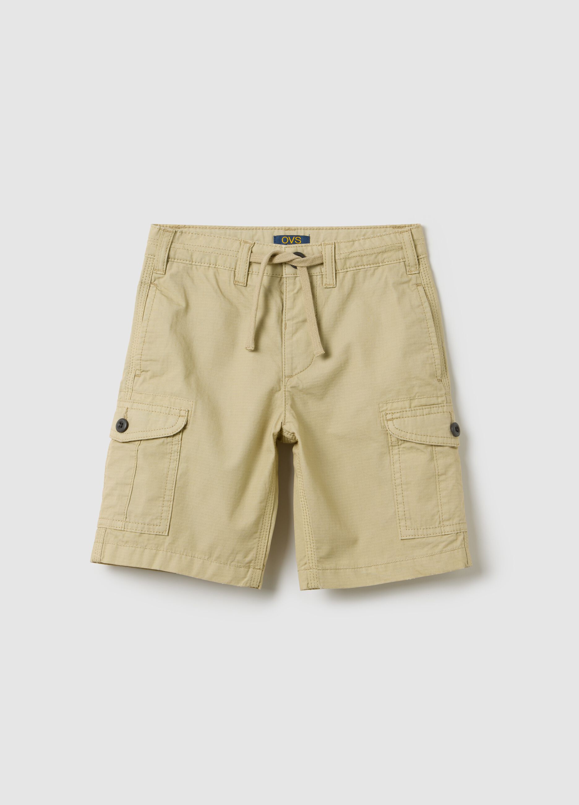 Beige cargo shorts in pure cotton by OVS Kids