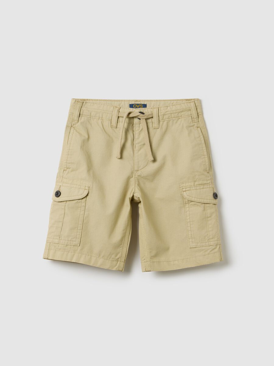 Beige cargo shorts in pure cotton by OVS Kids_0