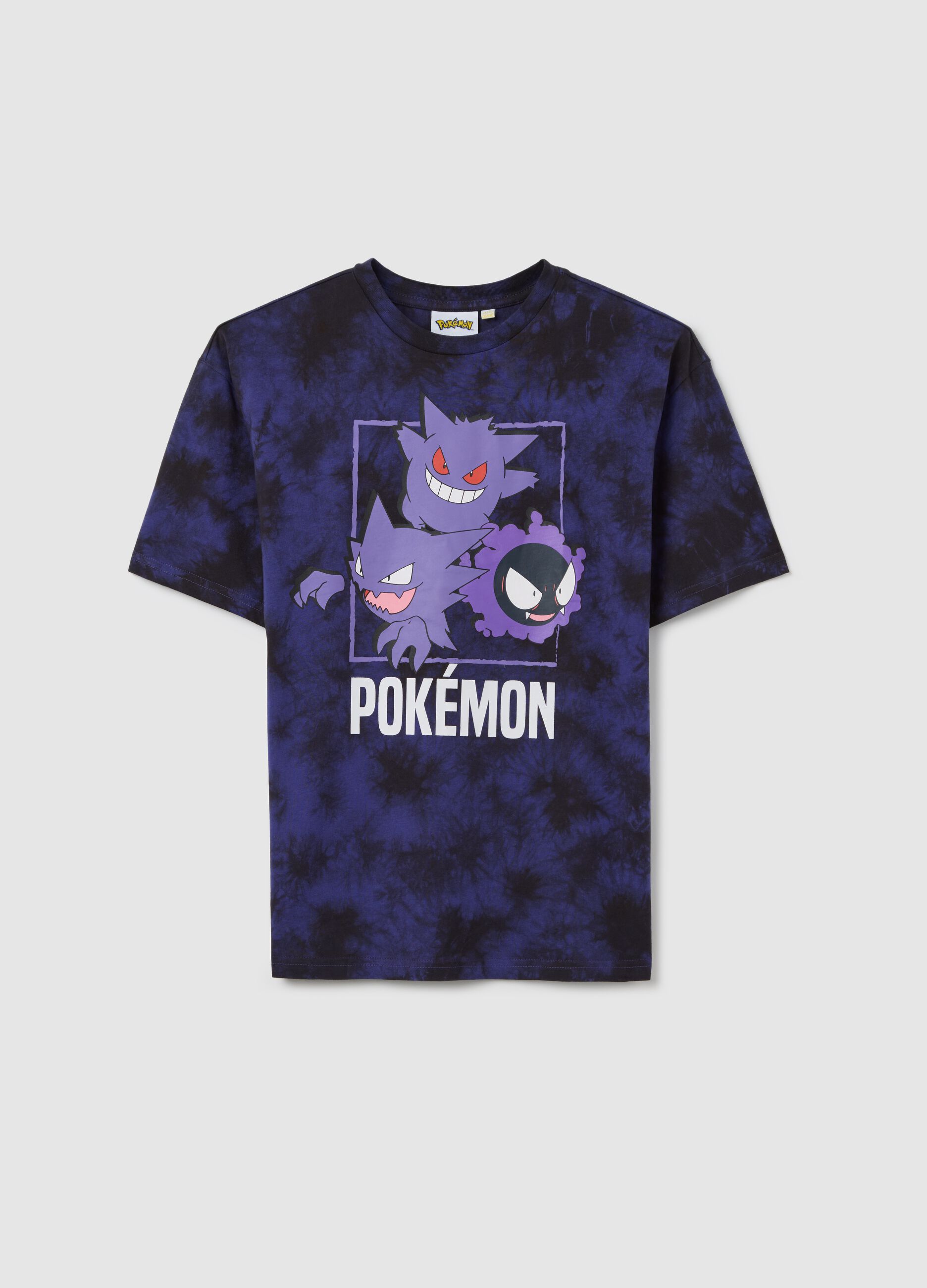 Black and purple T-shirt with Pokémon print