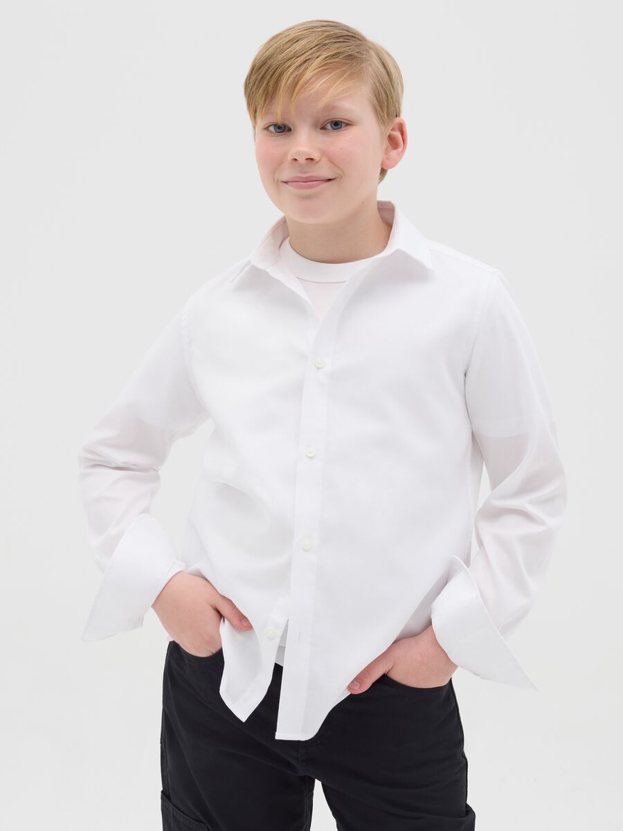 Shirt in solid colour cotton_0