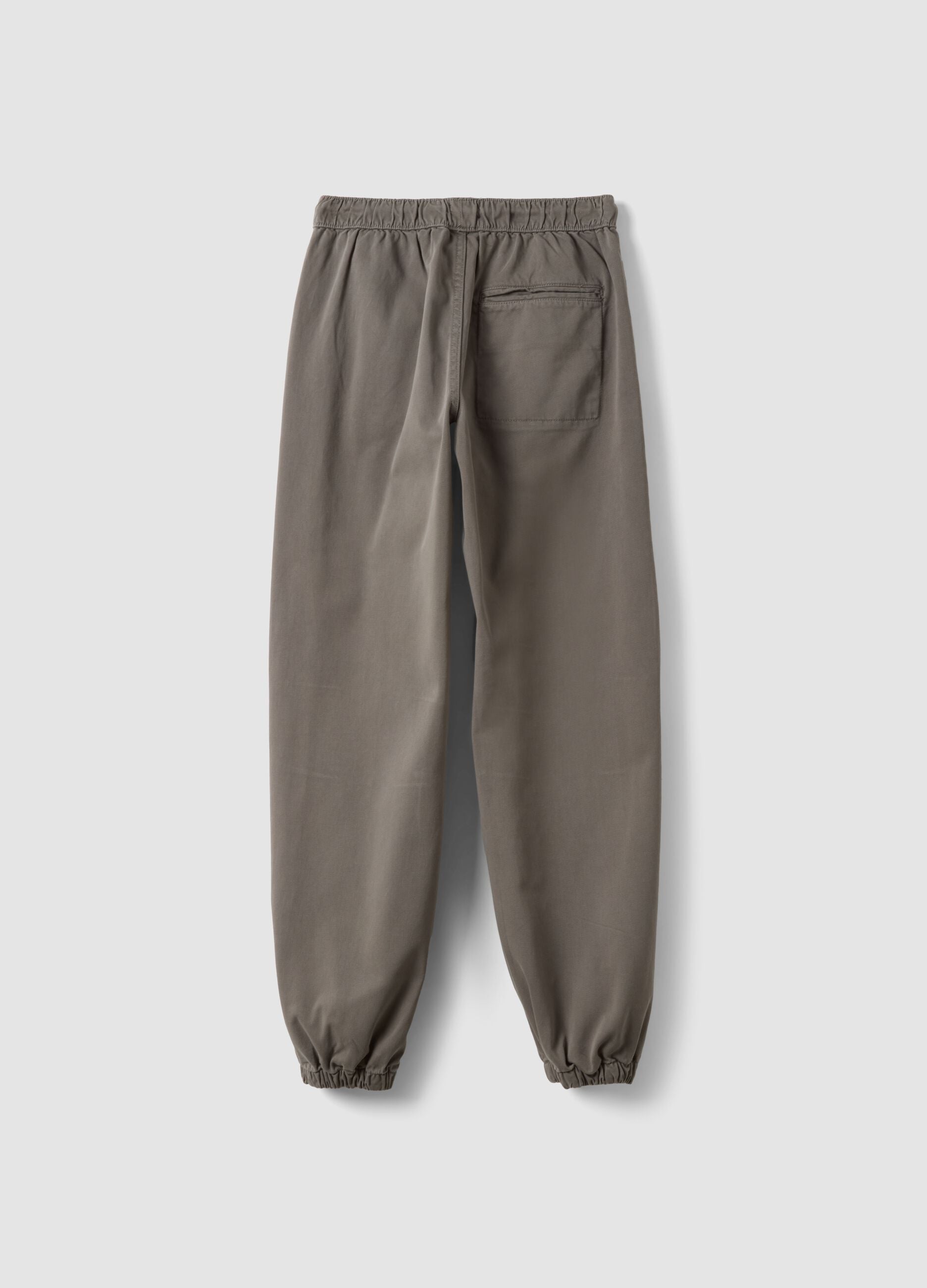 Grey stretch cotton joggers with elasticated cuffs, comfort fit