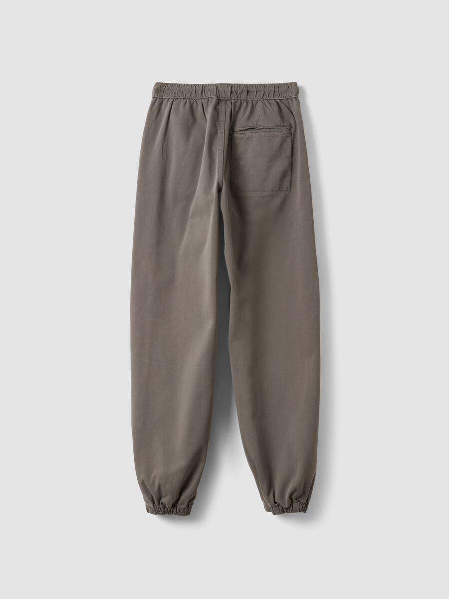 Jogger grigi in cotone elasticizzato con fondo elasticizzato comfort fit_2