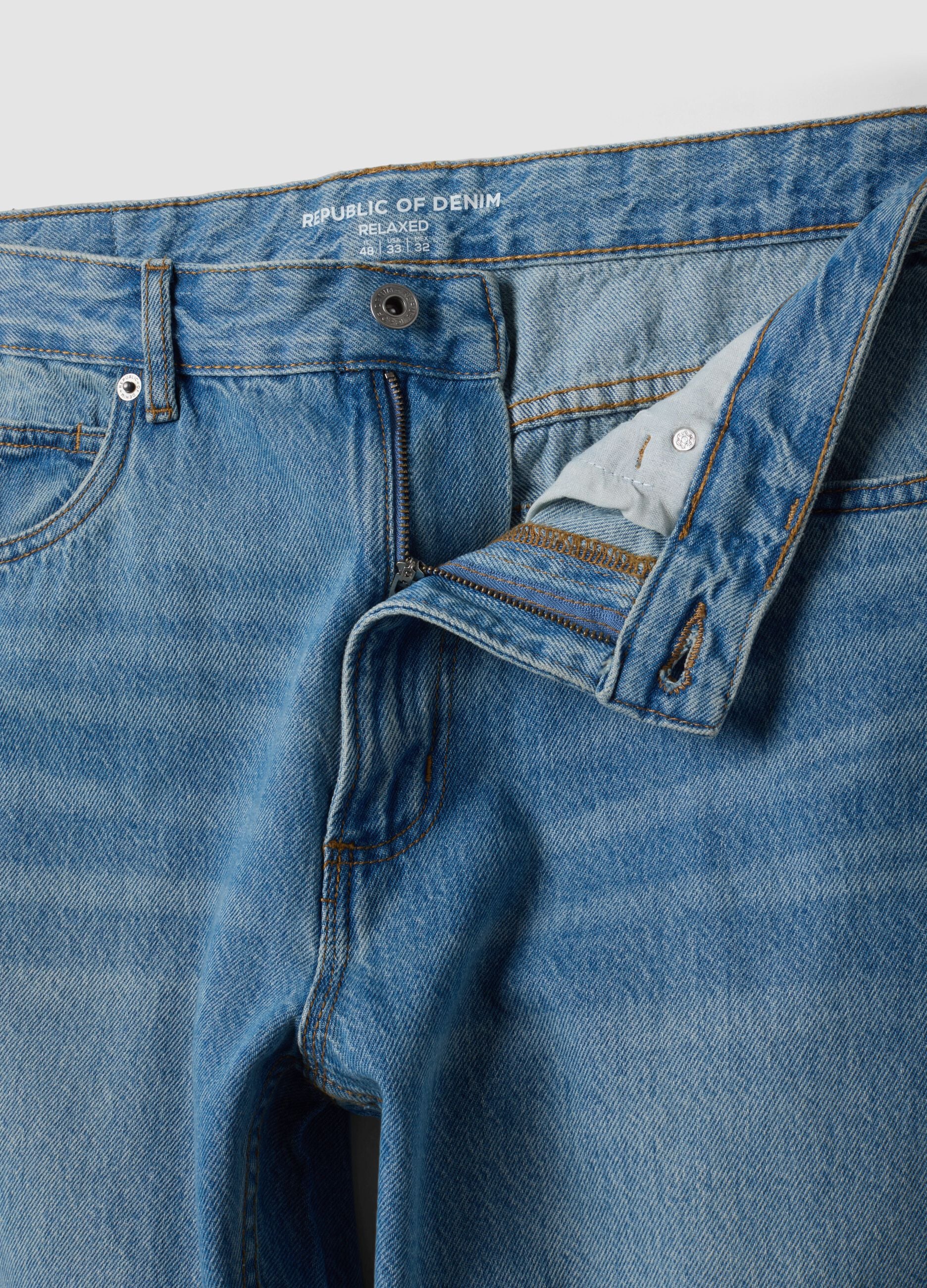 Pure cotton denim jeans, relaxed fit
